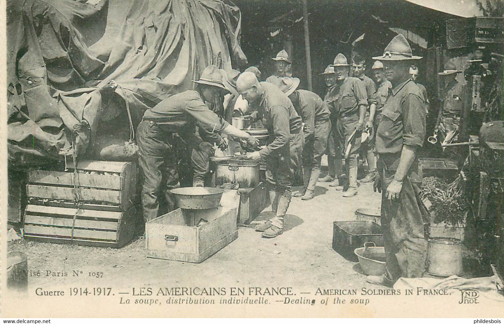 GUERRE 1914-1917 LES AMERICAINS EN FRANCE  La Soupe - Guerra 1914-18