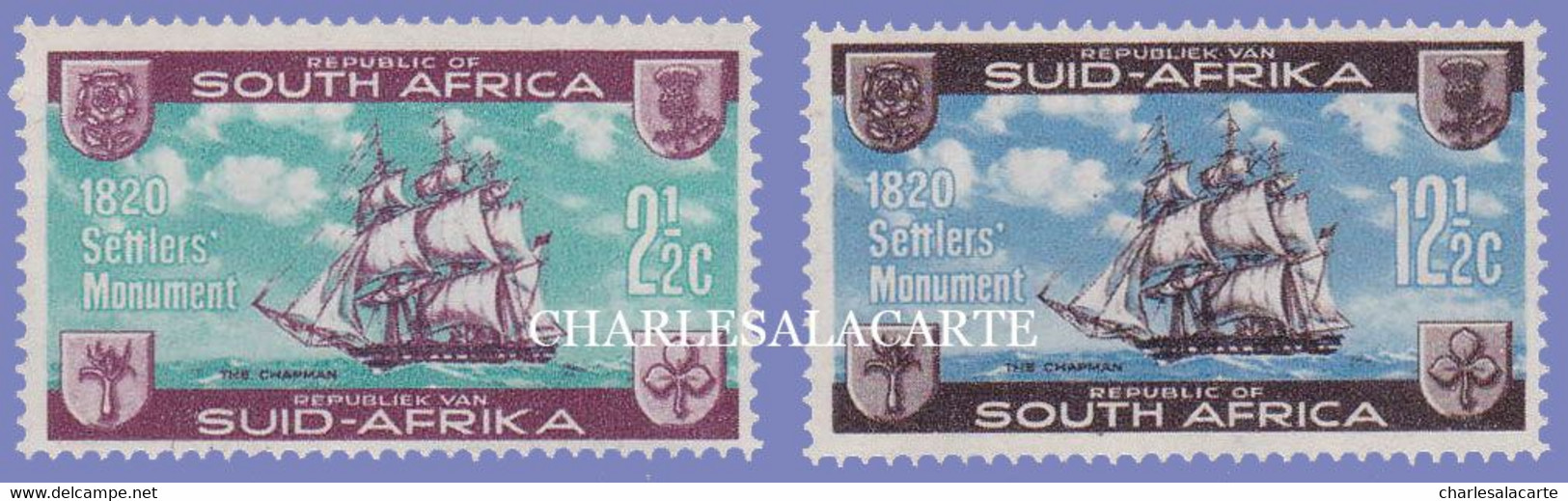 SOUTH AFRICA  1962  BRITISH SETTLERS ANNIVERSARY SHIPS  S.G. 222-223 U.M. - Unused Stamps