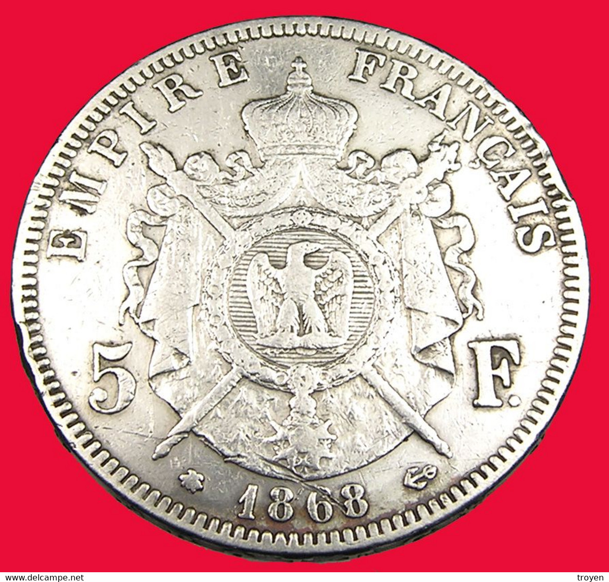 5 Francs  -  Napoléon III -  France - 1868 A  - Argent -  TB + - - 5 Francs