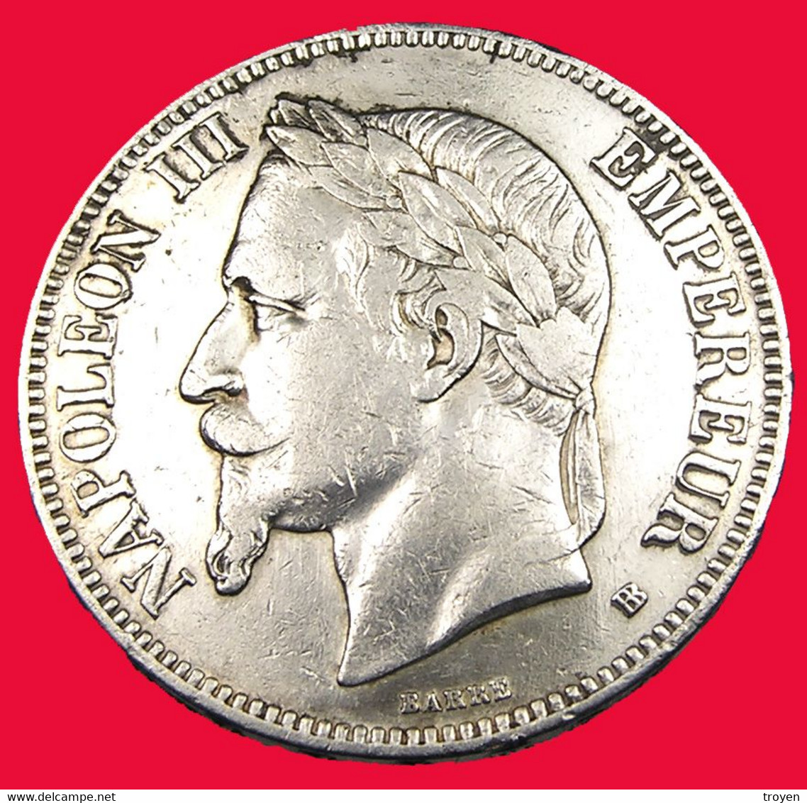 5 Francs  -  Napoléon III -  France - 1870 BB  - Argent -  TB + - - 5 Francs