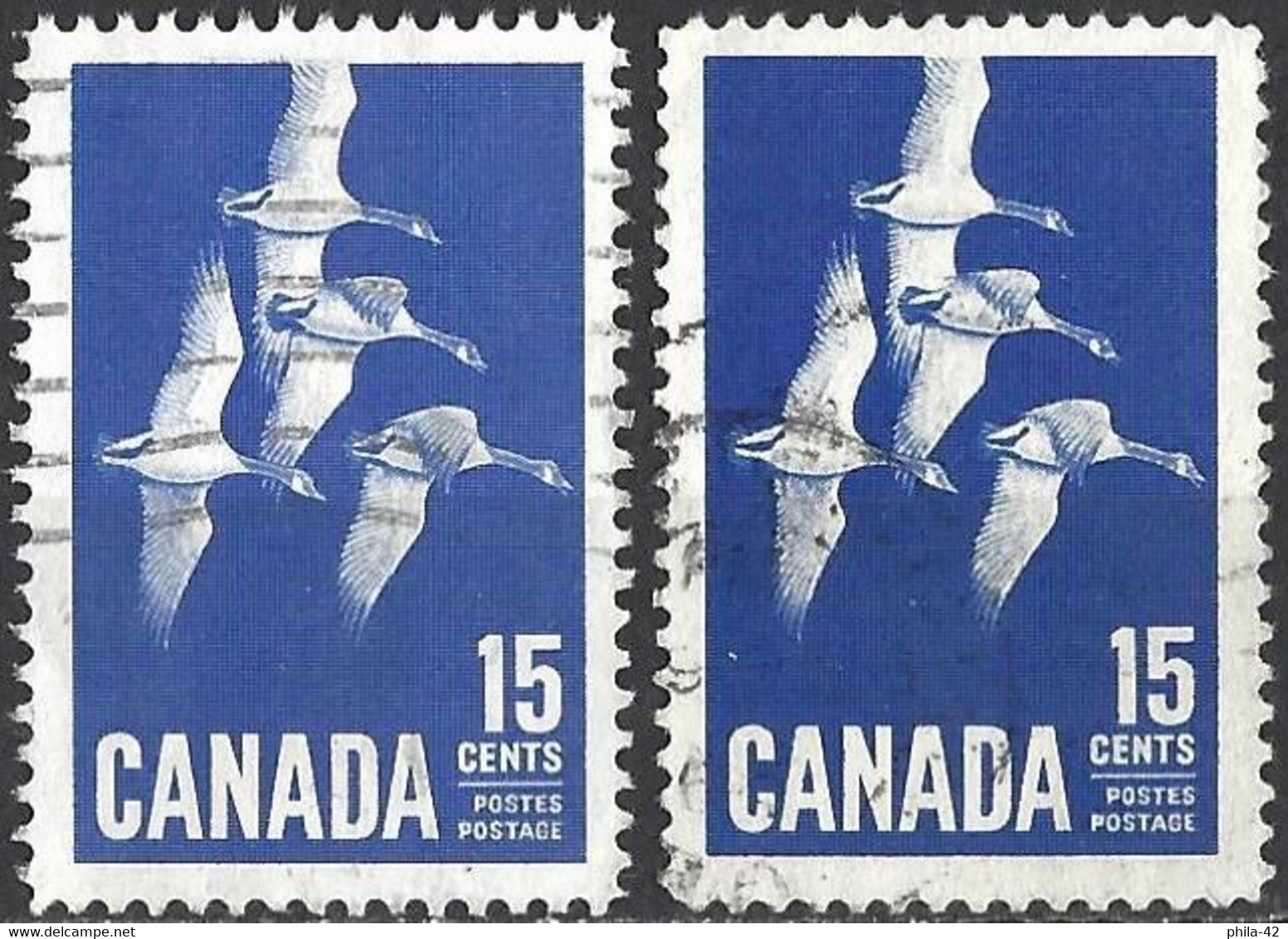 Canada 1963 - Mi 357 - YT 337 ( Birds : Gooses ) Two Shades Of Color - Variétés Et Curiosités