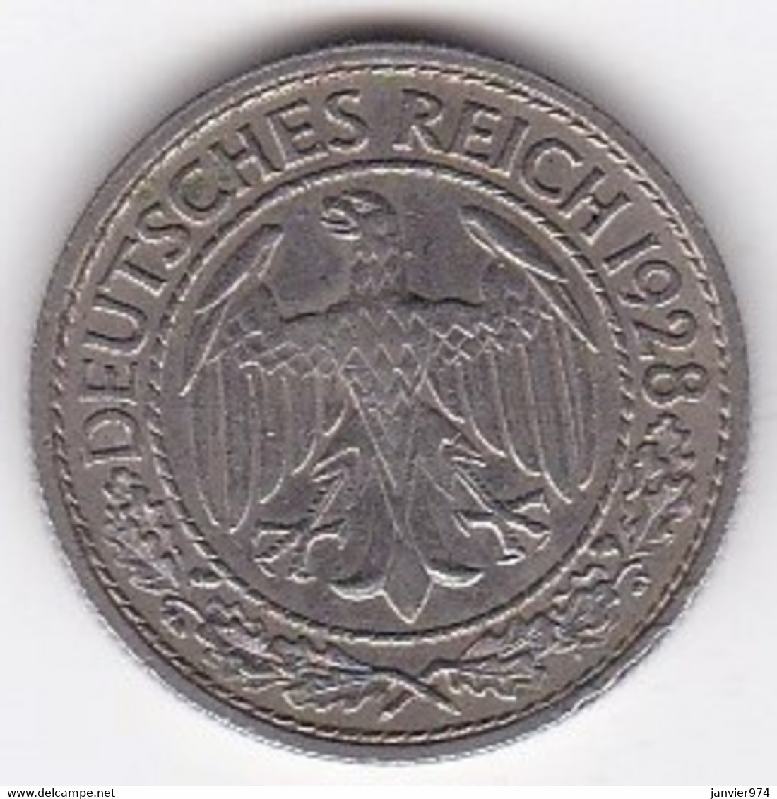 Allemagne 50 Reichspfennig 1928 A BERLIN, ,en Nickel , KM# 49 - 50 Renten- & 50 Reichspfennig