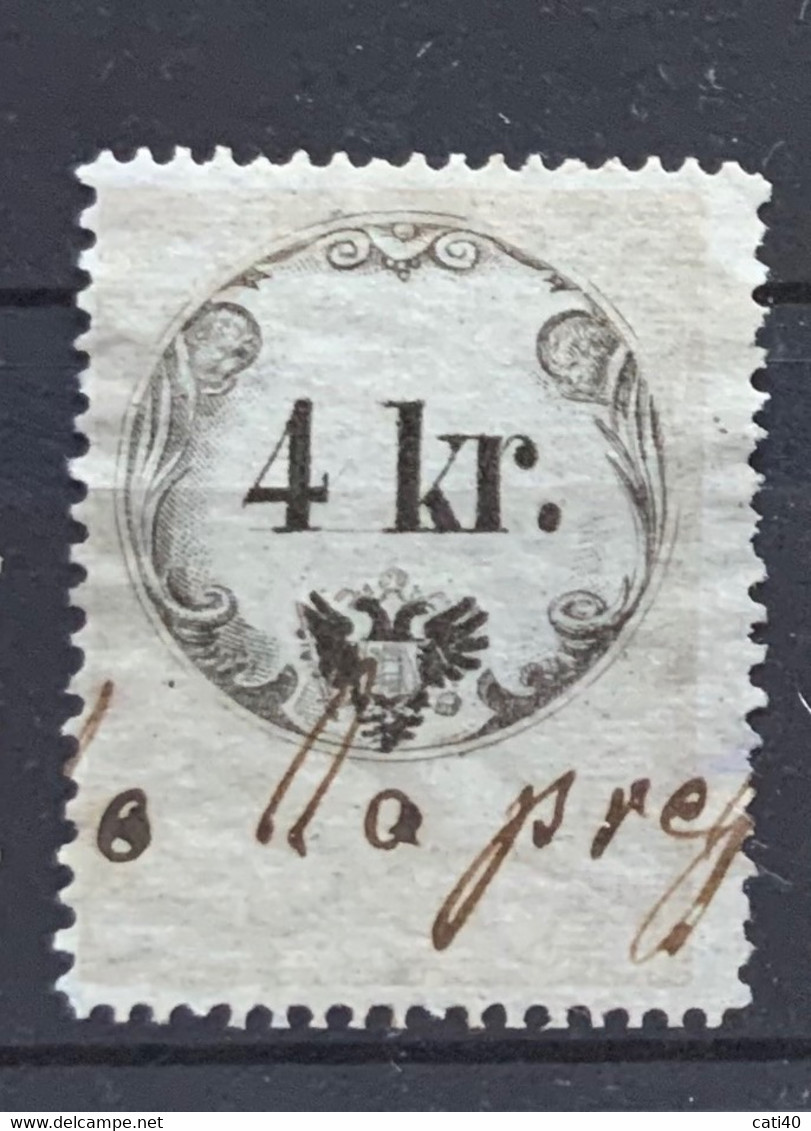 AUSTRIA  STEMPELMARKE MARCHE DA BOLLO  - 4 Kr - Revenue Stamps