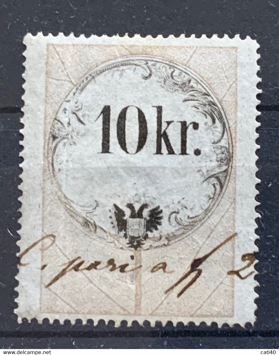 AUSTRIA  STEMPELMARKE MARCHE DA BOLLO  - 10 Kr - Revenue Stamps