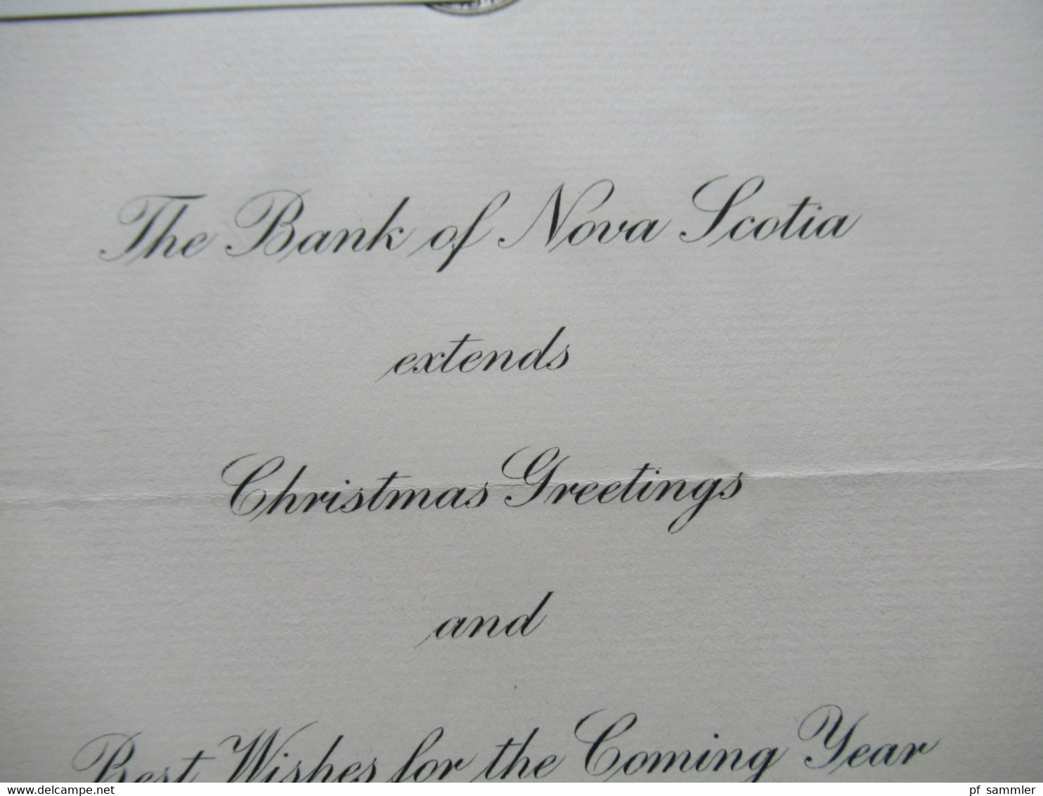 Christmas Greetings 1938 The Bank Of Nova Scotia Toronta Canada Mit Visitenkarte H. F. Patterson General Manager - Historical Documents