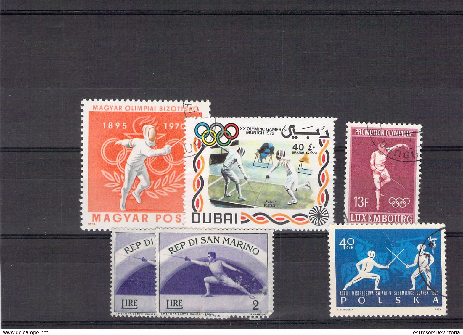 Lot De Timbres Thème Escrime - Fencing