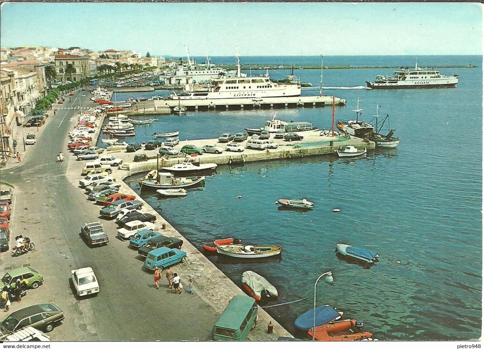 Carloforte (Carbonia) Lungomare Corso Cavour, Porto Con Traghetti Tirrenia - Carbonia