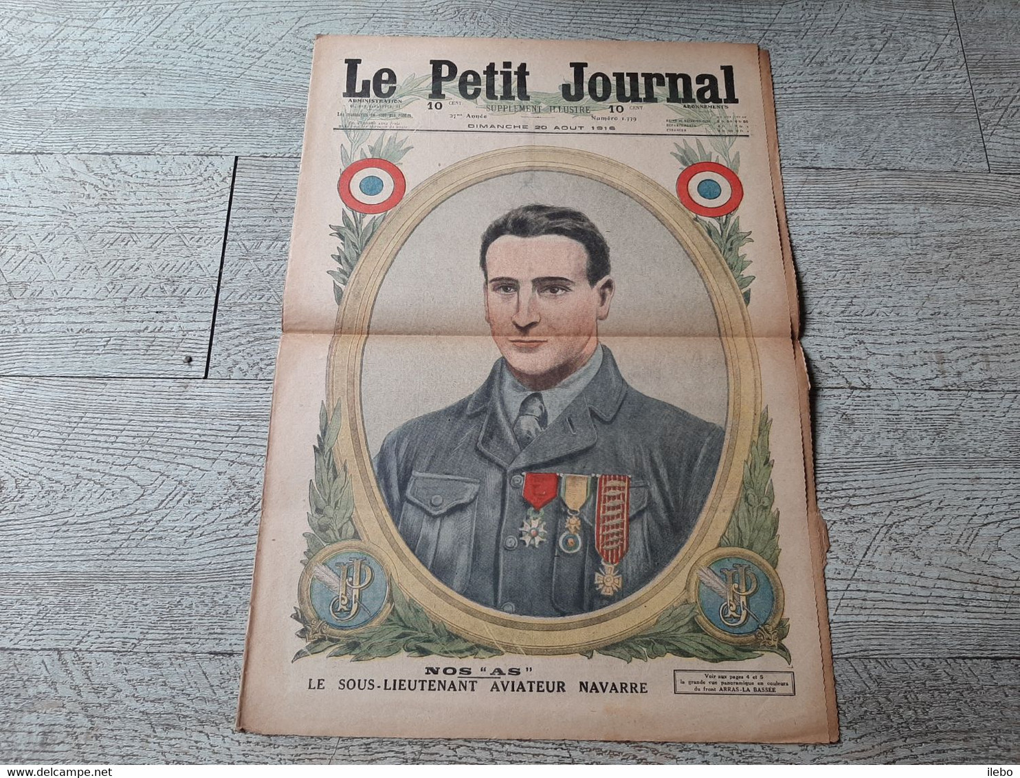 Le Petit Journal  Illustré Nos As L'aviateur Navarre Aviation Carte Arras Ww1 Guerre 1917 - Le Petit Journal
