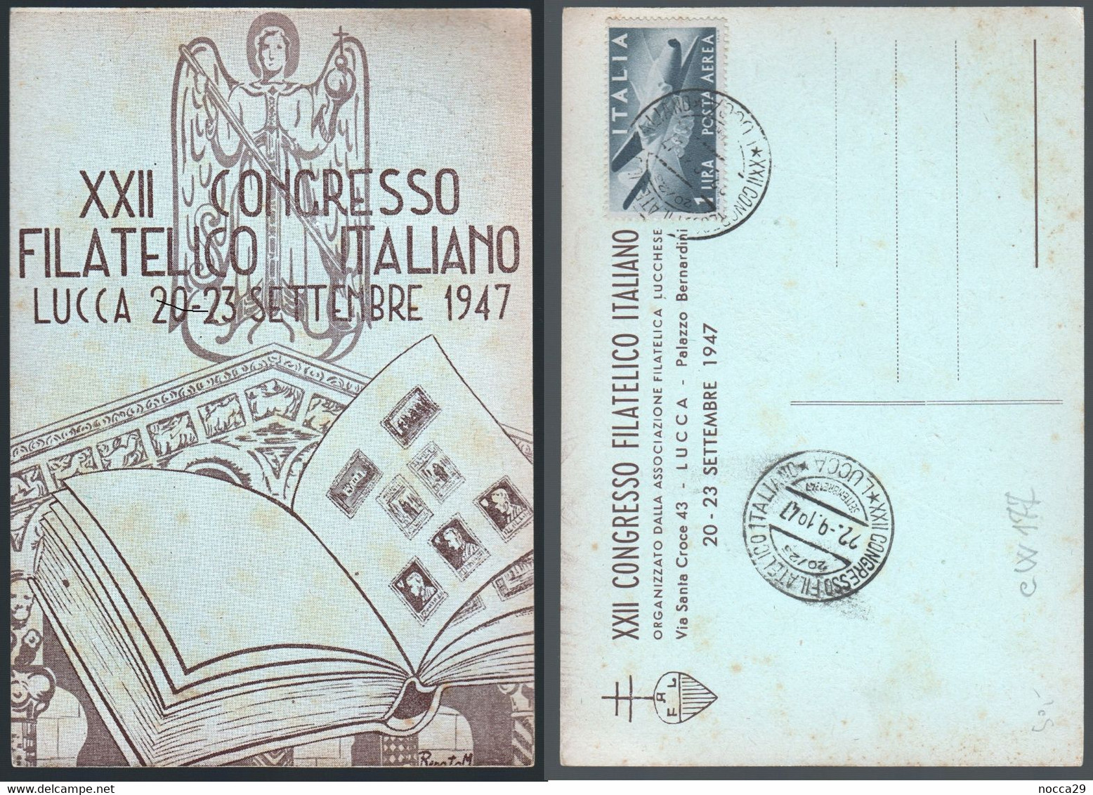 LUCCA - 1947 - CONGRESSO FILATELICO - CARTOLINA COMMEMORATIVA (CW177) - Manifestations