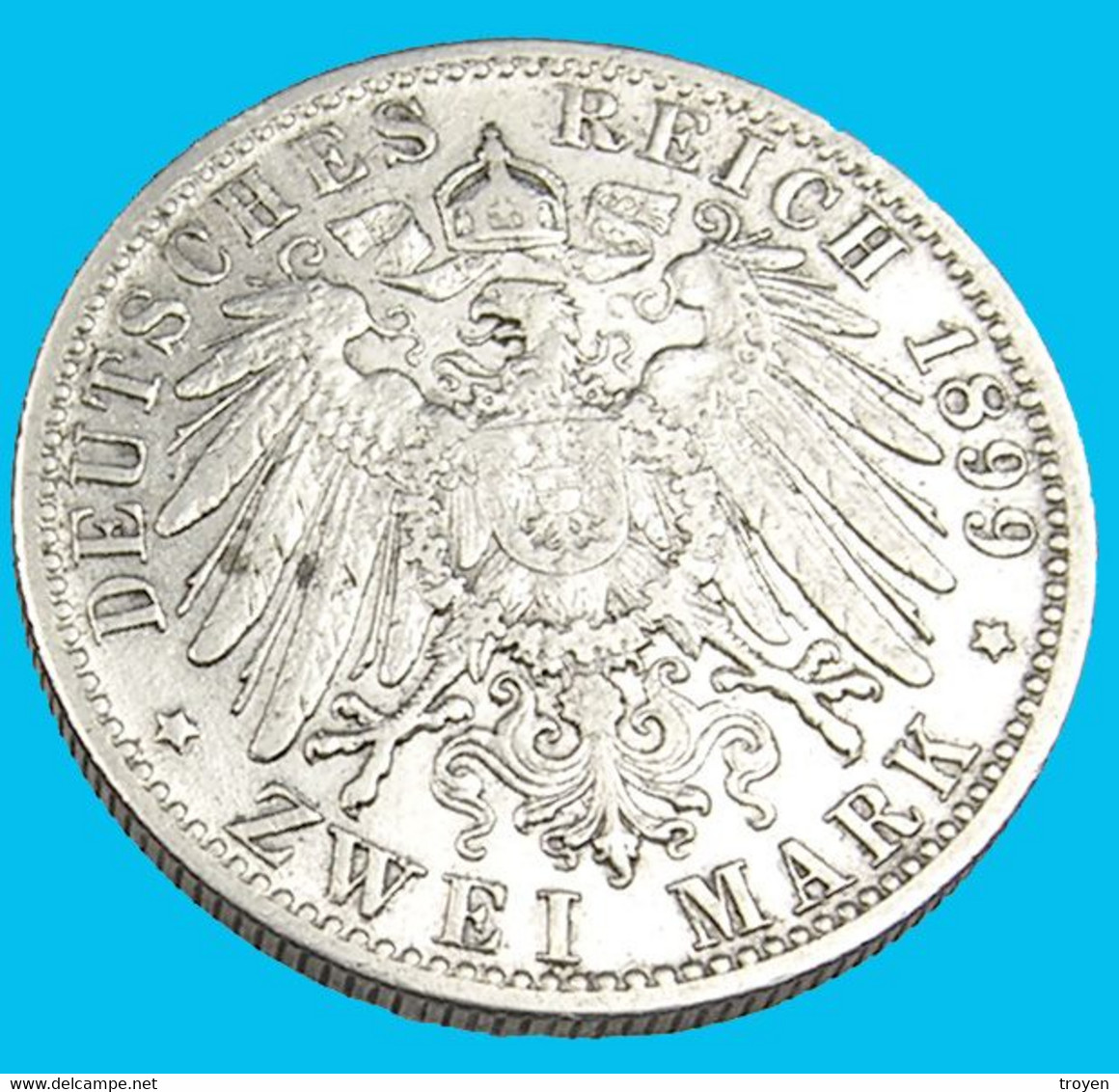 2 Mark - Allemagne  - 1899 - F - TTB -Argent - - 2, 3 & 5 Mark Argent