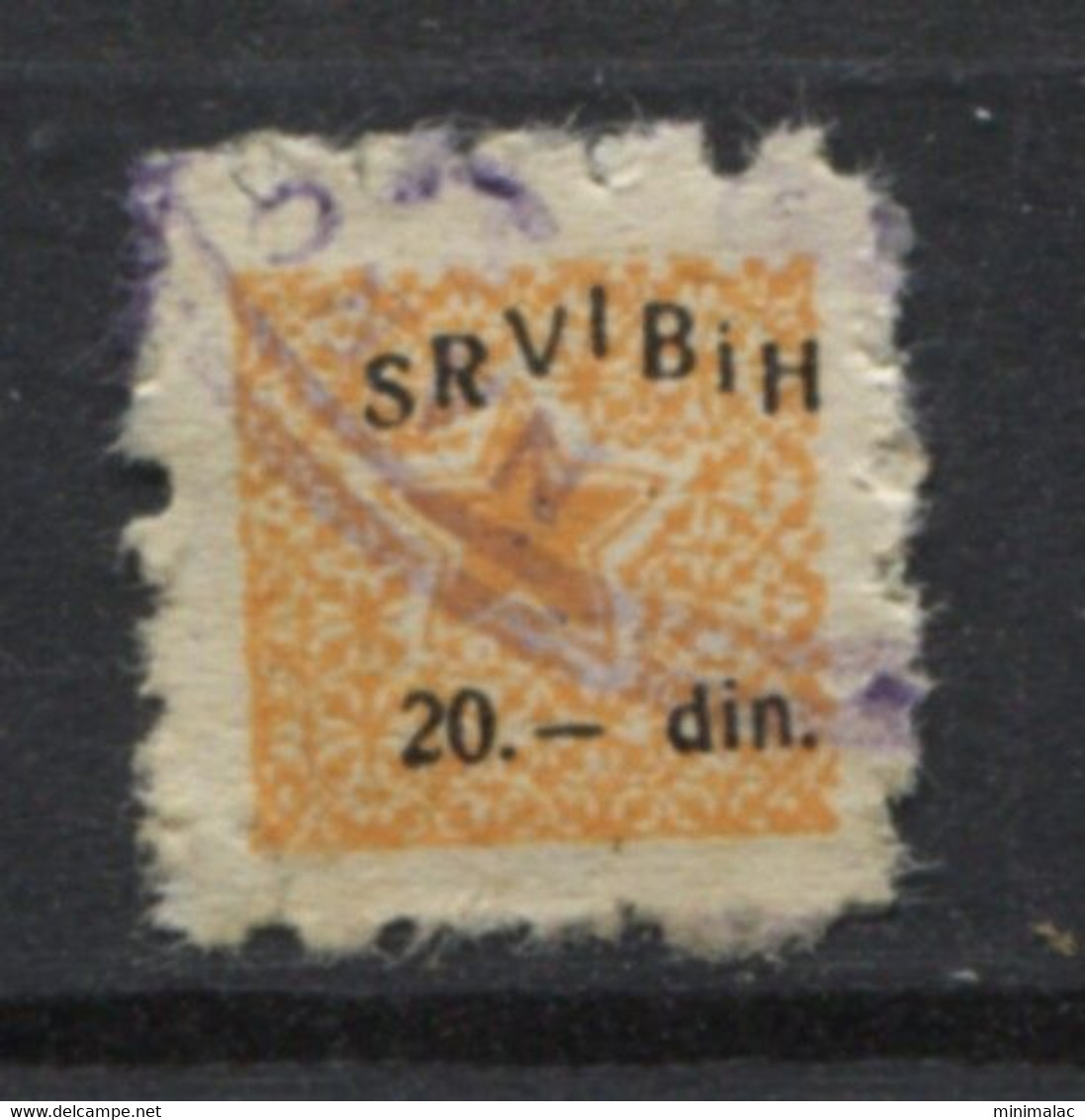 Yugoslavia 1958, Stamp For Membership, SRVIBiH, Labor Union, Administrative Stamp - Revenue, Tax Stamp, 20d    Used - Servizio