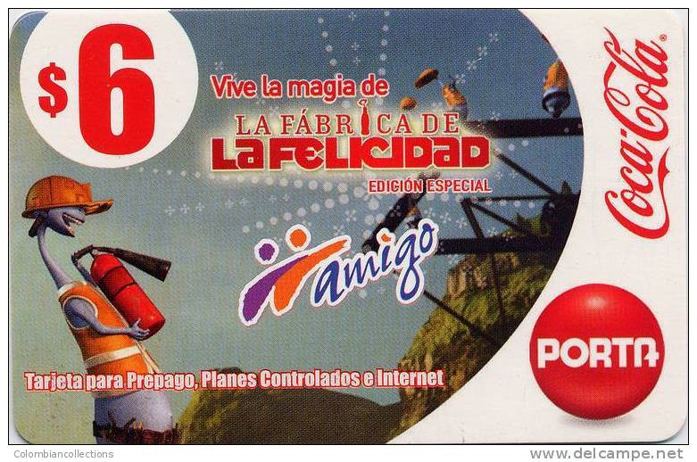 Lote TTE9, Ecuador, Tarjeta Telefonica, Phone Card, Porta, Coca Cola, Coke, Fabrica, 6 - Equateur