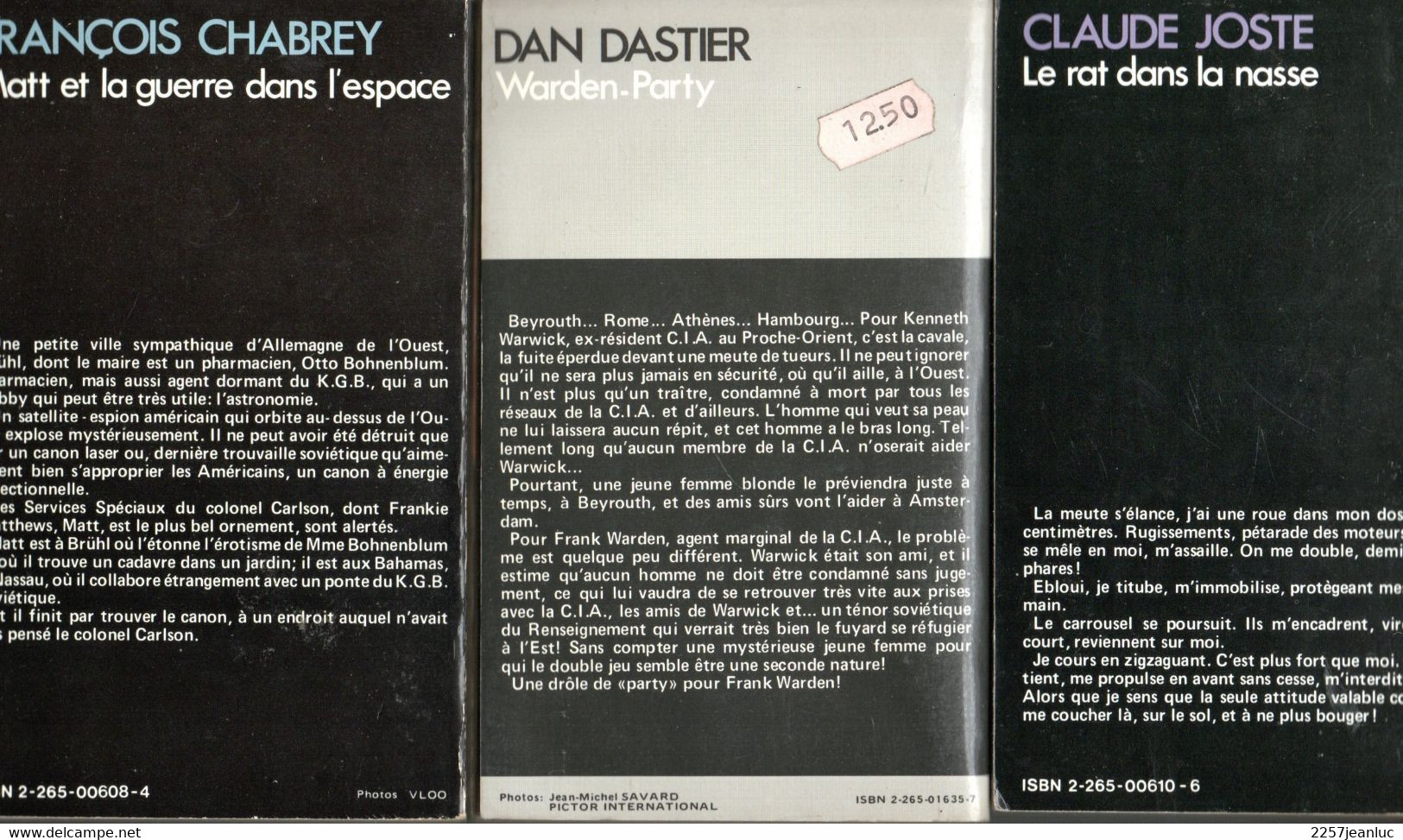 3 Romans Espionnage. Le Rat Dans La Nasse Warden Party & Matt Et La Guerre Dans L'espace Edition Fleuve Noir 1978 - Fleuve Noir