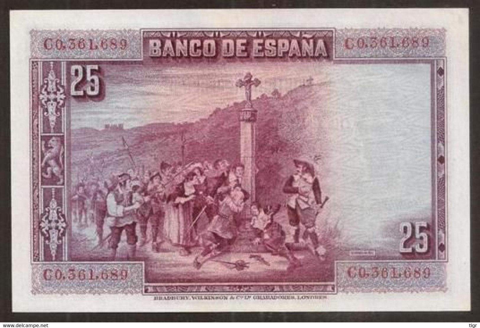 SPAIN (España). 25 Pesetas 1928. Serie C - 1-2-5-25 Pesetas