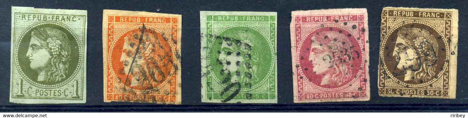 Lot Bordeaux Avec YT 39, 42, 47, 48, 49 /  Côte 1200€ - 1870 Bordeaux Printing