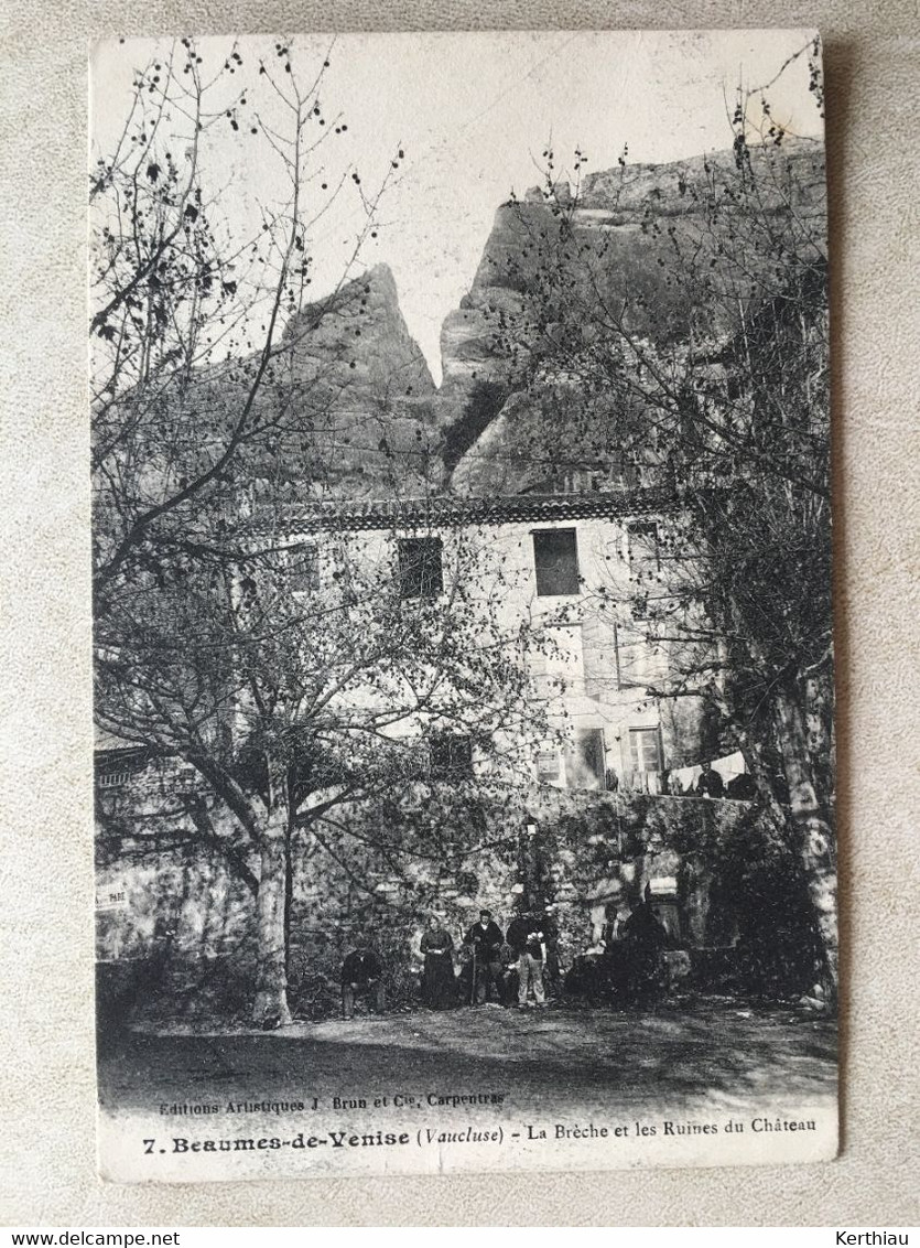 Beaumes De Venise - La Brèche Et Les Ruines Du Château- Animée. Circulée 1916. Triangle "taxe" - Beaumes De Venise