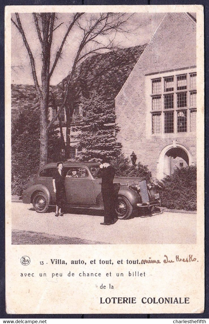 CPA DE LA LOTERIE COLONIALE De 1938 * Avec Un Peu De Chance..* - VOITURE PACKARD - - Loterijbiljetten