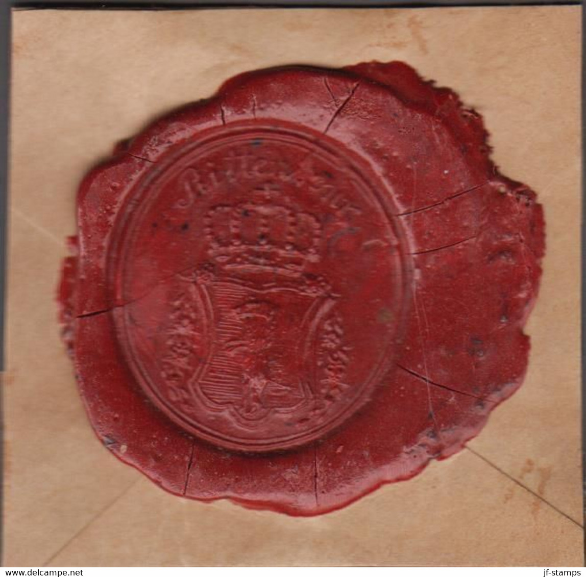 1910. GRØNLAND. Rare Red Seal With Sharp And Clear Cancel From Rittenbenk + POLARBEAR MOTIVE. Used In The ... - JF518227 - Spoorwegzegels