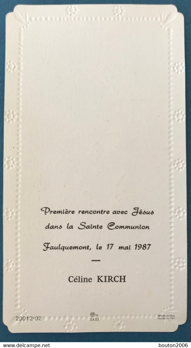 1 X Faire Part Communion Rénovation Des Voeux De Baptême Faulquemont 1987 - Communie