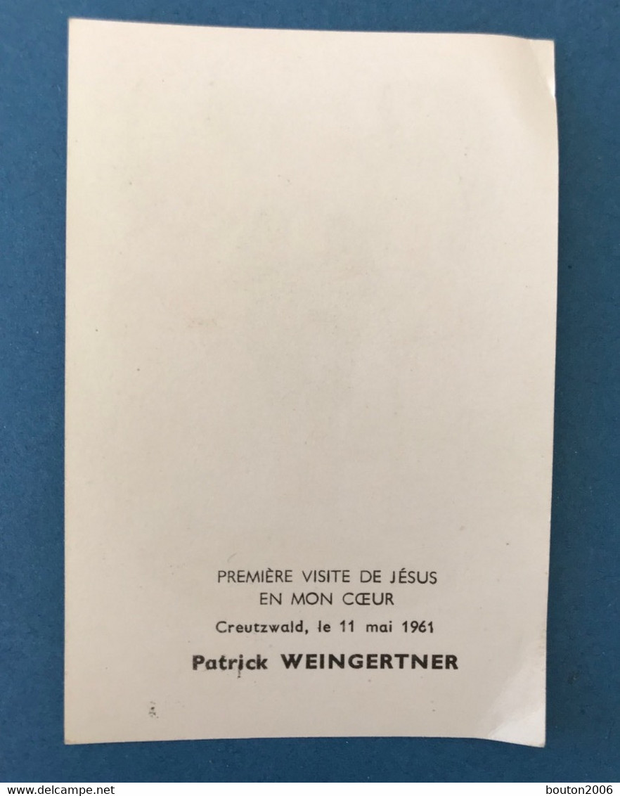 1 X Faire Part Communion Rénovation Des Voeux De Baptême Creutzwald 1961 Ange - Comunión Y Confirmación