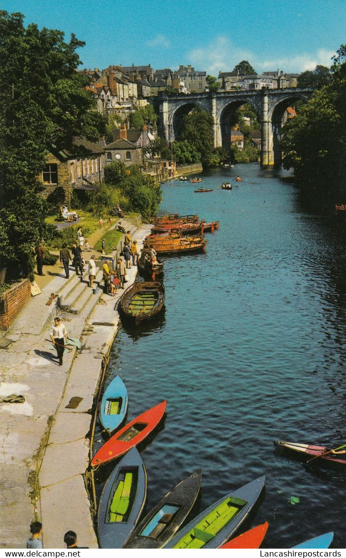 Postcard Riverside Knaresborough Nr Harrogate Canoe / Kayak Interest My Ref B14578 - Harrogate