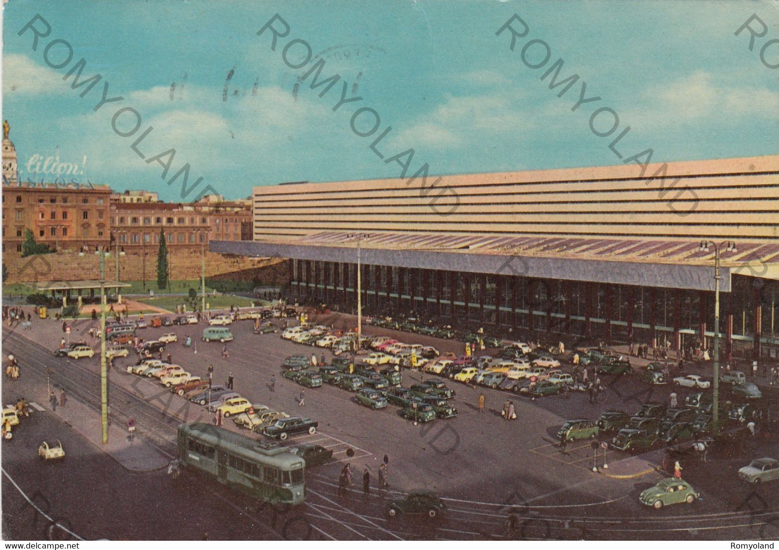 CARTOLINA  ROMA,LAZIO,STAZIONE TERMINI,BELLA ITALIA,MEMORIA,CULTURA,STORIA,RELIGIONE,IMPERO ROMANO,VIAGGIATA 1961 - Stazione Termini