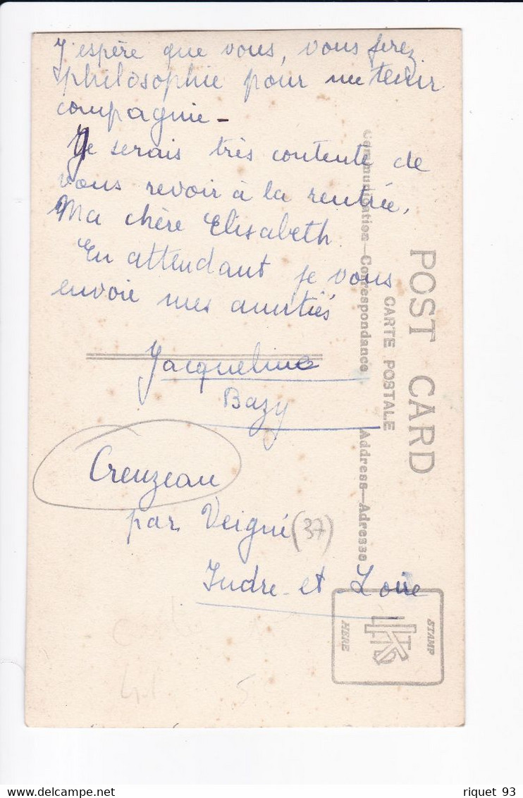 Carte Photo Du Château De Creuzeau Par Veigné - Other & Unclassified