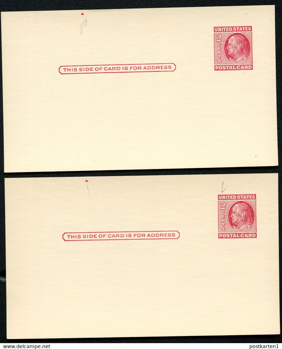 UX38 S54B 2 Postal Cards PLATE FLAWS RED INK DOT Mint 1952 - 1941-60