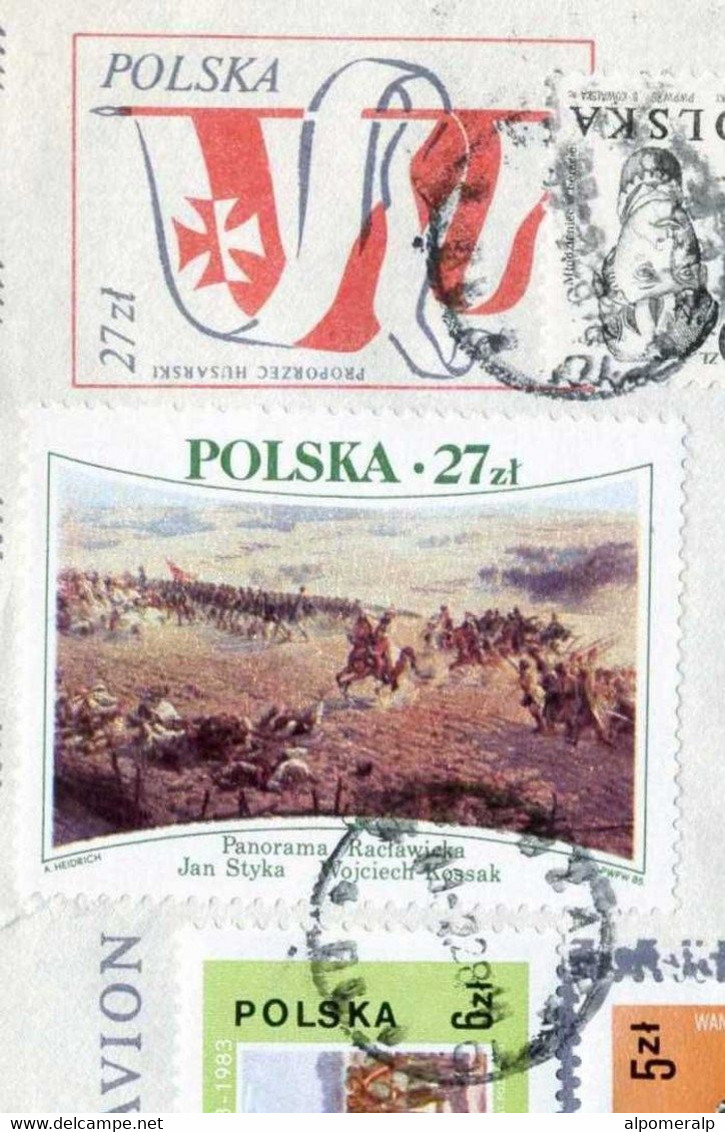 Poland Warszawa 1989, Aerogram Cover Used To Florida USA | Mi 2884, 2885, 2967 (Battle Of Raclawice) - Vliegtuigen