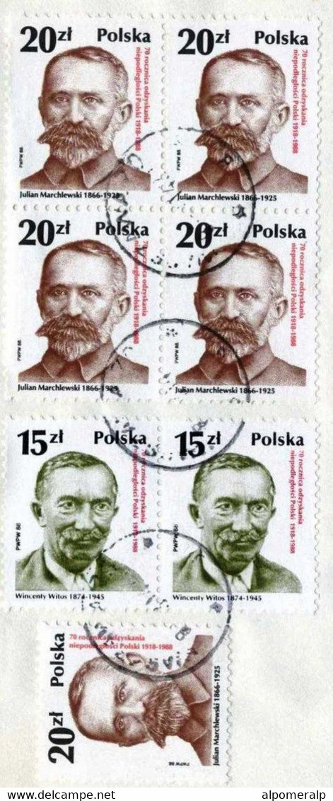 Poland Warszawa 1989, Airmail Cover Used To Florida USA | Mi 3170-3171, Famous People, Wincenty Witos, Julian Marchlewsk - Avions