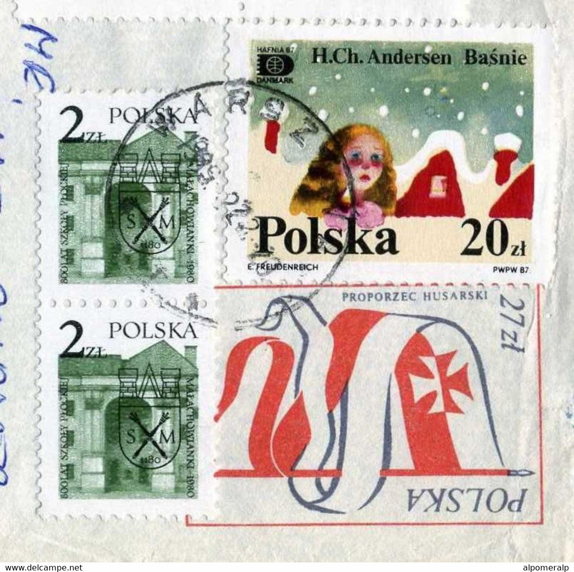 Poland Warszawa 1989, The Match Girl & Coat Of Arms Stamps Aerogram Cover Used To Florida USA | Mi 3163, 3128 - Aviones