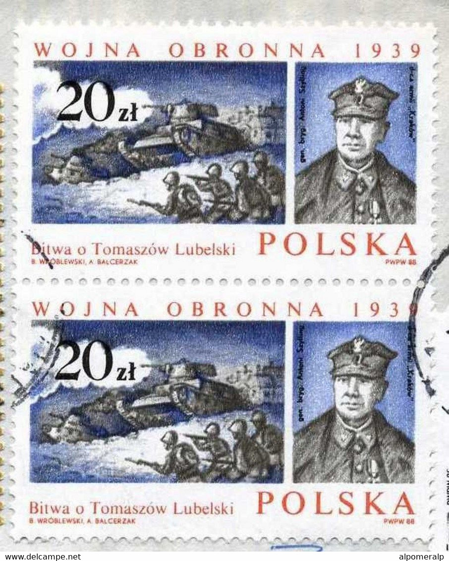 Poland Warszawa 1989 Air Mail Cover Used To Florida USA | WWII, Tank Attack And Soldiers - Aviones