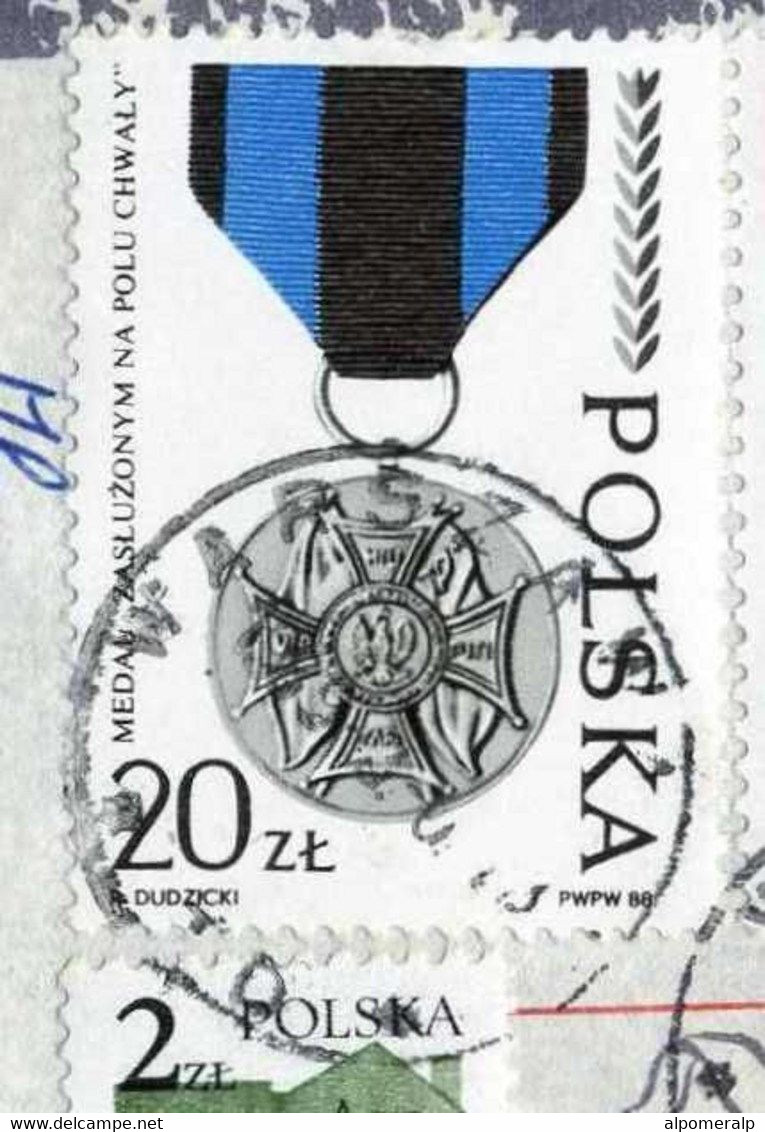 Poland Warszawa 1989 Aerogram Cover Used To Florida USA | WWII Medal | Maximilian Maria Kolbe, Polish Catholic Priest - Aviones