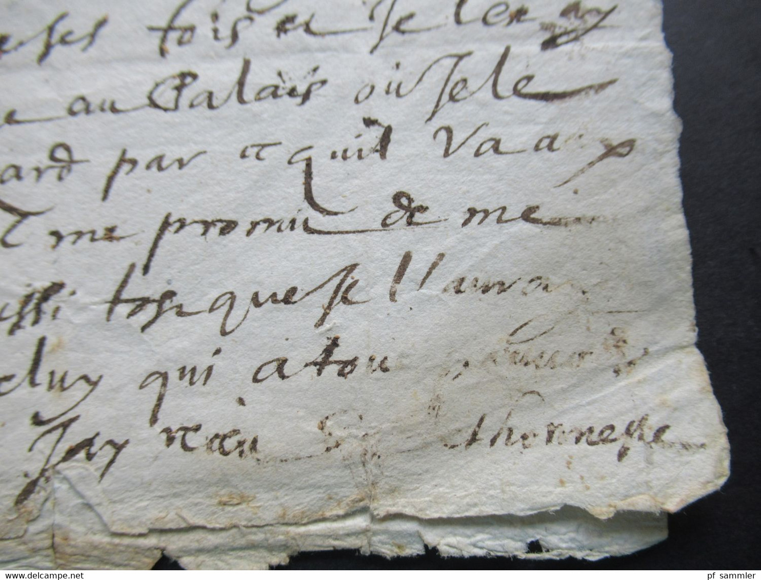 Paris - Beaufort an den Notaire Faltbrief mit Inhalt / lettre aus dem Jahre 1646 / Datum 20.10.1646 Zeit von Ludwig XIV