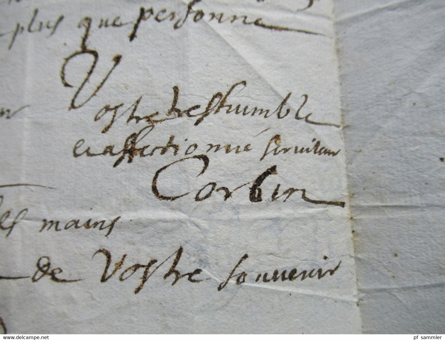 Paris - Beaufort an den Notaire Faltbrief mit Inhalt / lettre aus dem Jahre 1646 / Datum 20.10.1646 Zeit von Ludwig XIV