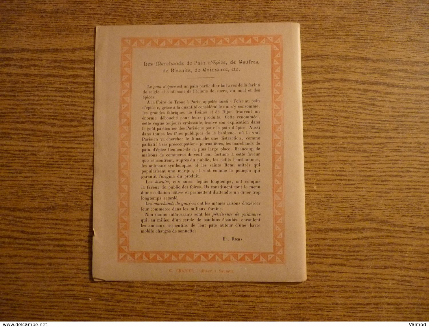 Protège-Cahier/Couverture "La Foire Au Pain D'Epice N° 6 - Les Marchands De Pain D'Epices...." - Plié 21,7 X 17,8cm Env. - Protège-cahiers