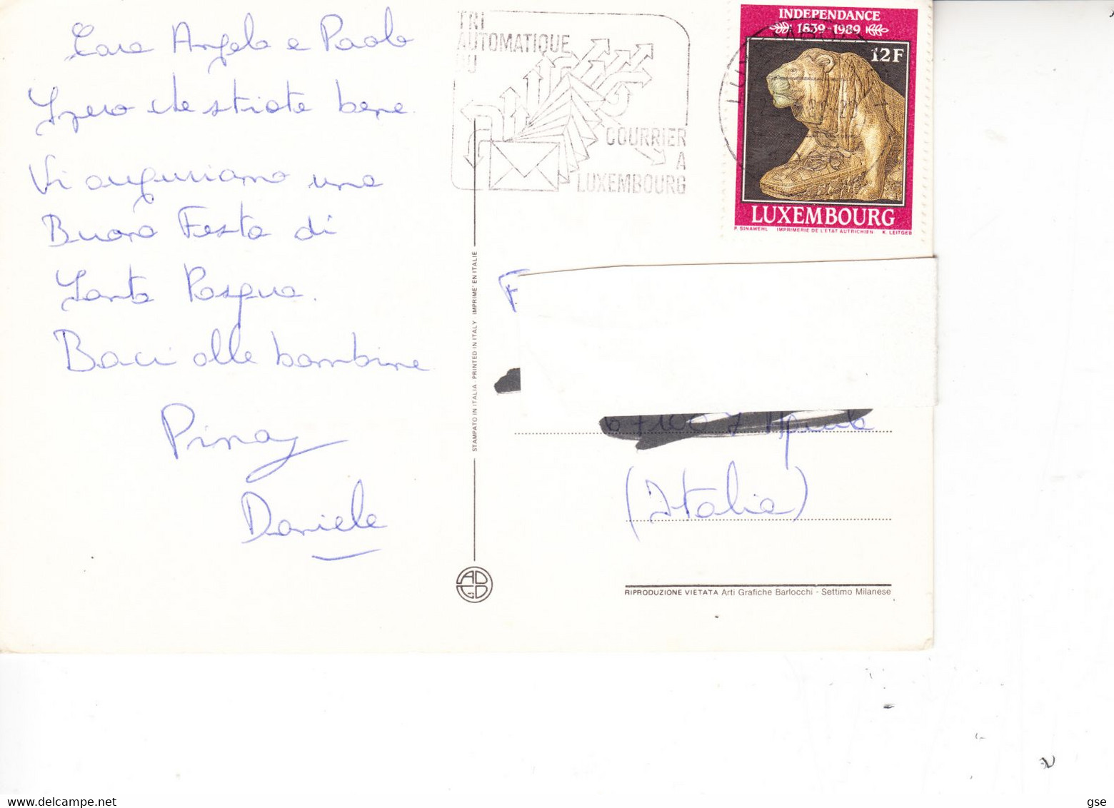 LUSSEMBURGO  1989 - Unificato  1167 - Indipendenza - Lettres & Documents