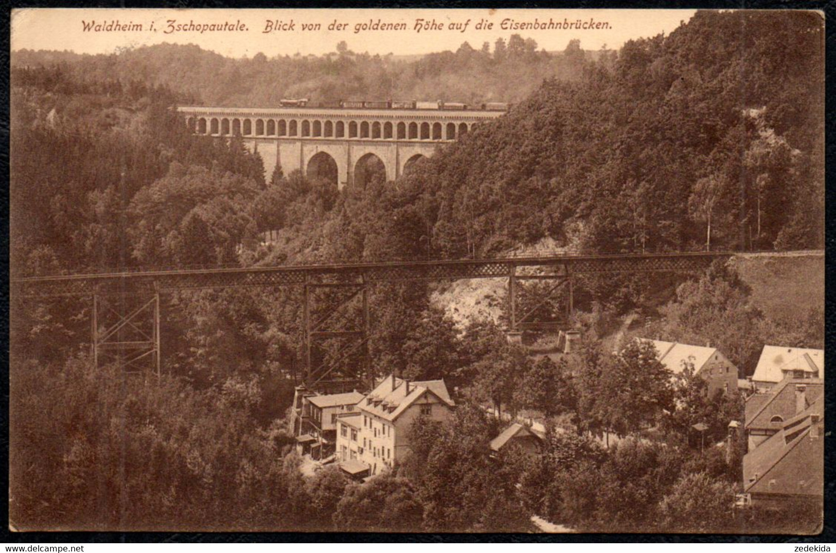 F6780 - Waldheim Eisenbahnbrücke Viadukt Eisenbahn Feldpost 1. WK WW - Verlag Brück & Sohn - Waldheim