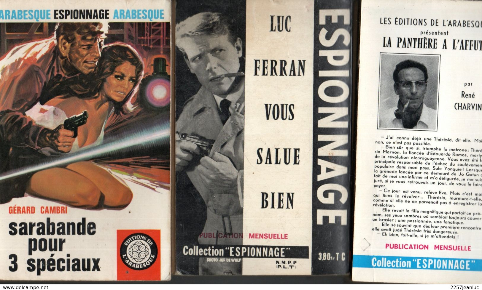 3 Romans  Editions De  Arabesque Espionnage     N:491. 510 Et 519 Divers  De 1967 Et 1968 - Editions De L'Arabesque