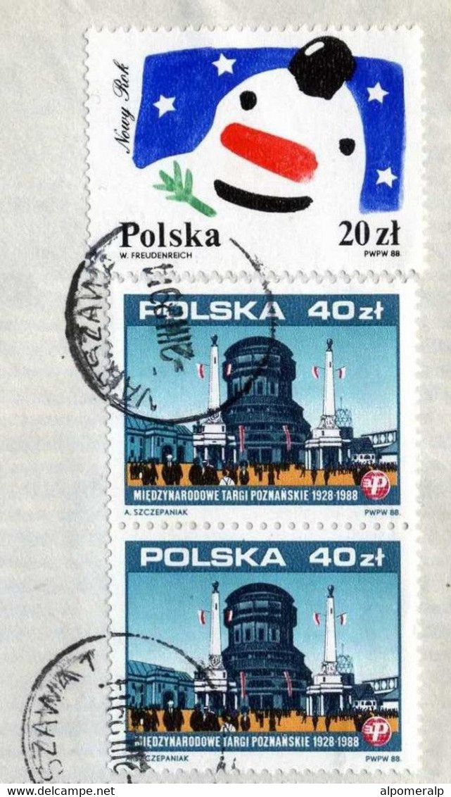 Poland Warszawa 1989 Air Mail Cover Used To Florida USA | Air Strike, Anti-aircraft WWII, War Plane | Industry | Snowman - Aviones