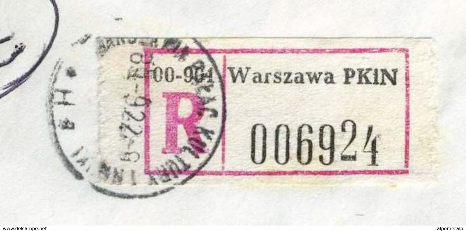 Poland Warszawa 1989 Registered Mail Cover To USA | Mi 3169, 3172, 3174, 3203 Battle Of Monte Cassino, W.Anders, WW II - Airplanes