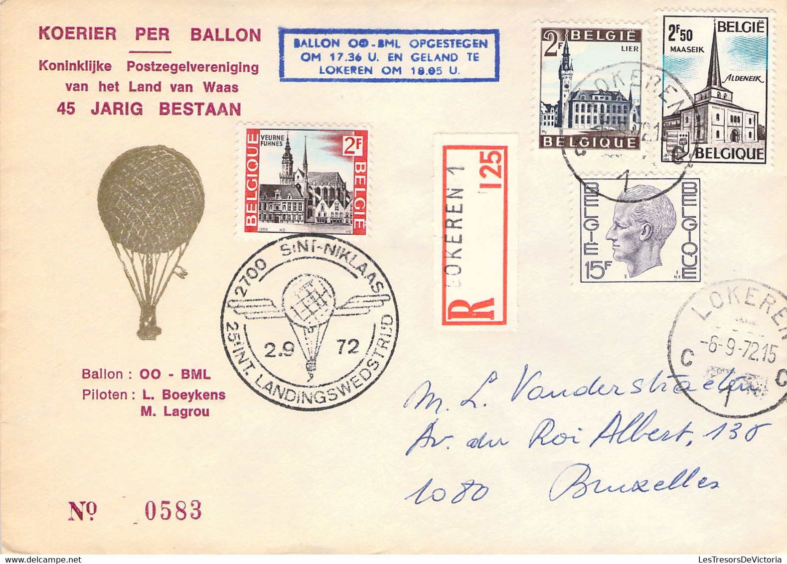 Lot De 7 Courriers Par Ballon - Dont 2 Signés Par L' Aéronaute - Montgolfière - Fesselballons