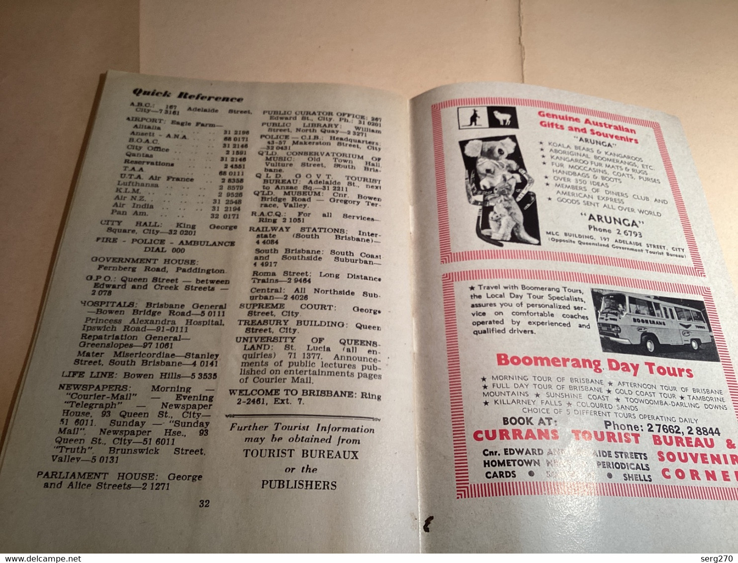 AUSTRALIA - Brisbane Publicité 1969 currans Souvenir corner air deliveries daily Sidney Melbourne