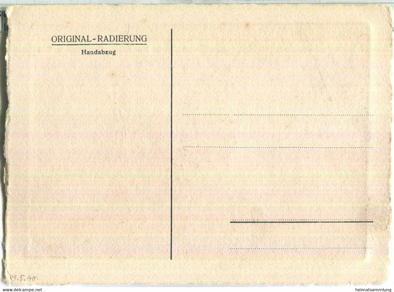 Berlin-Rixdorf - Radierung - Denkmal Ca. 1940 Original-Radierung - Handabzug - Neukoelln