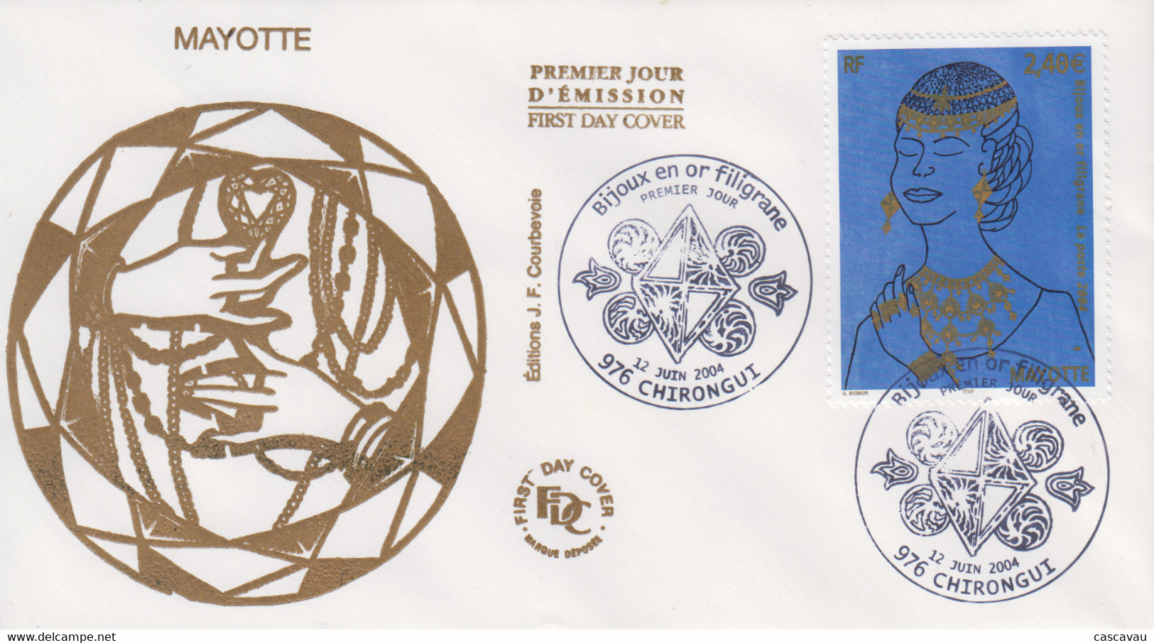 Enveloppe  FDC  1er  Jour    MAYOTTE    Bijoux  En  Or   Filigrane   CHIRONGUI   2004 - Other & Unclassified