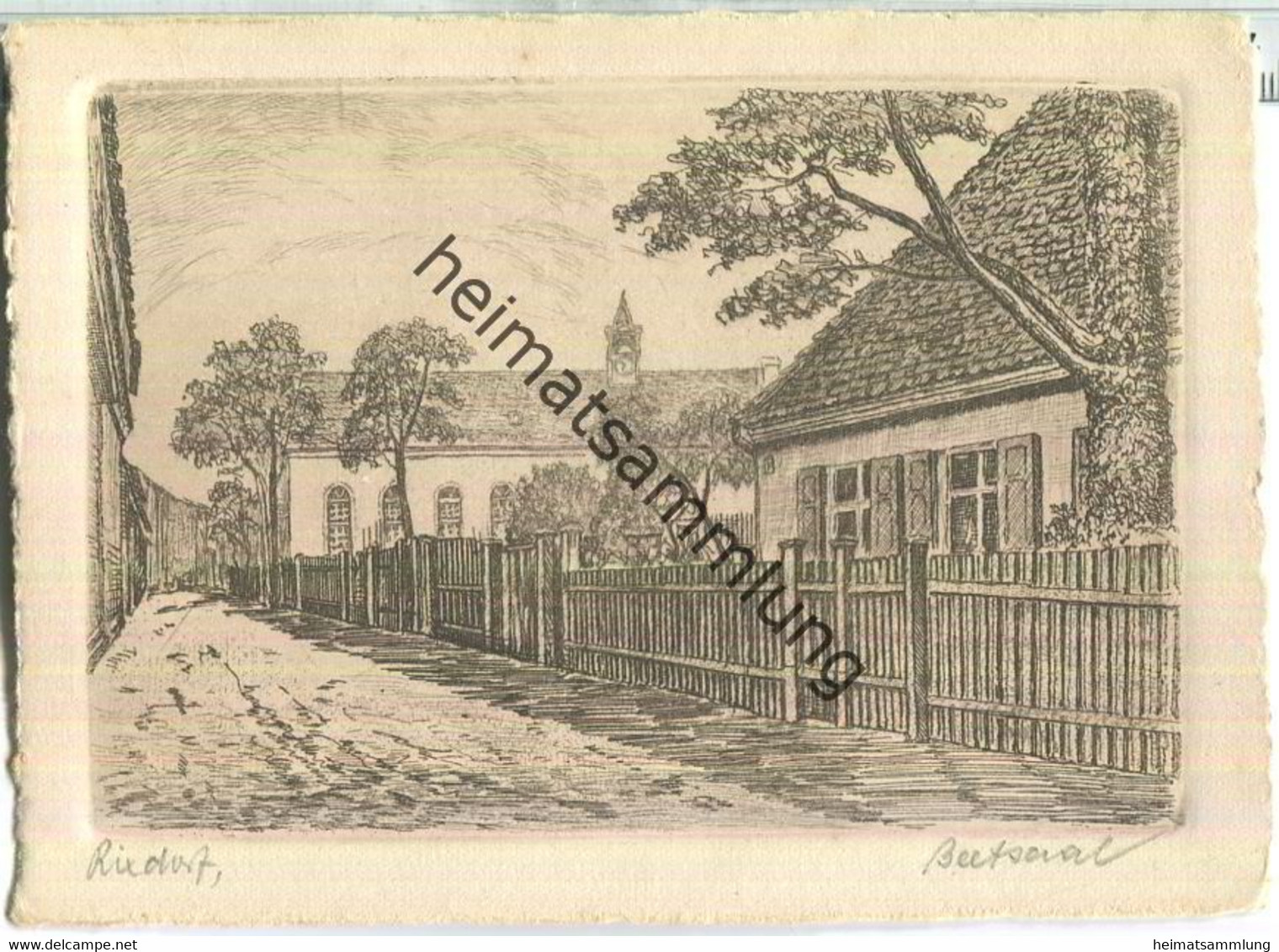 Berlin-Rixdorf - Radierung - Beetsaal Ca. 1940 - Original-Radierung - Handabzug - Neukölln