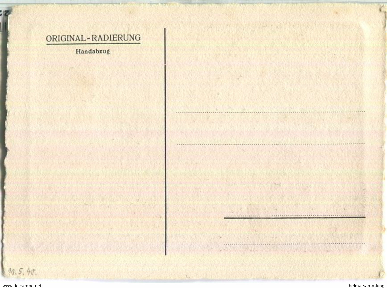 Berlin-Rixdorf - Radierung - Beetsaal Ca. 1940 - Original-Radierung - Handabzug - Neukoelln