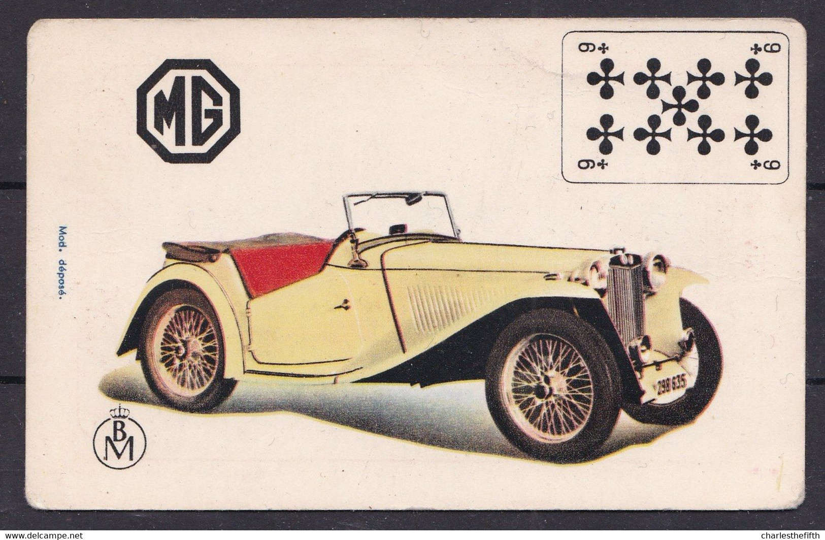 Chromo / Carte à Jouer- Automobile M.G. Publicité " Au Bon Marché ". Vaxelaire-Claes. - Au Bon Marché