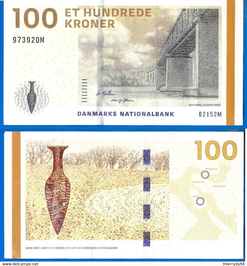 Danemark 100 Couronnes 2009 Pont Bridge Kroner Que Prix + Port Banknote Danmarks Danmark Paypal Bitcoin OK - Denmark