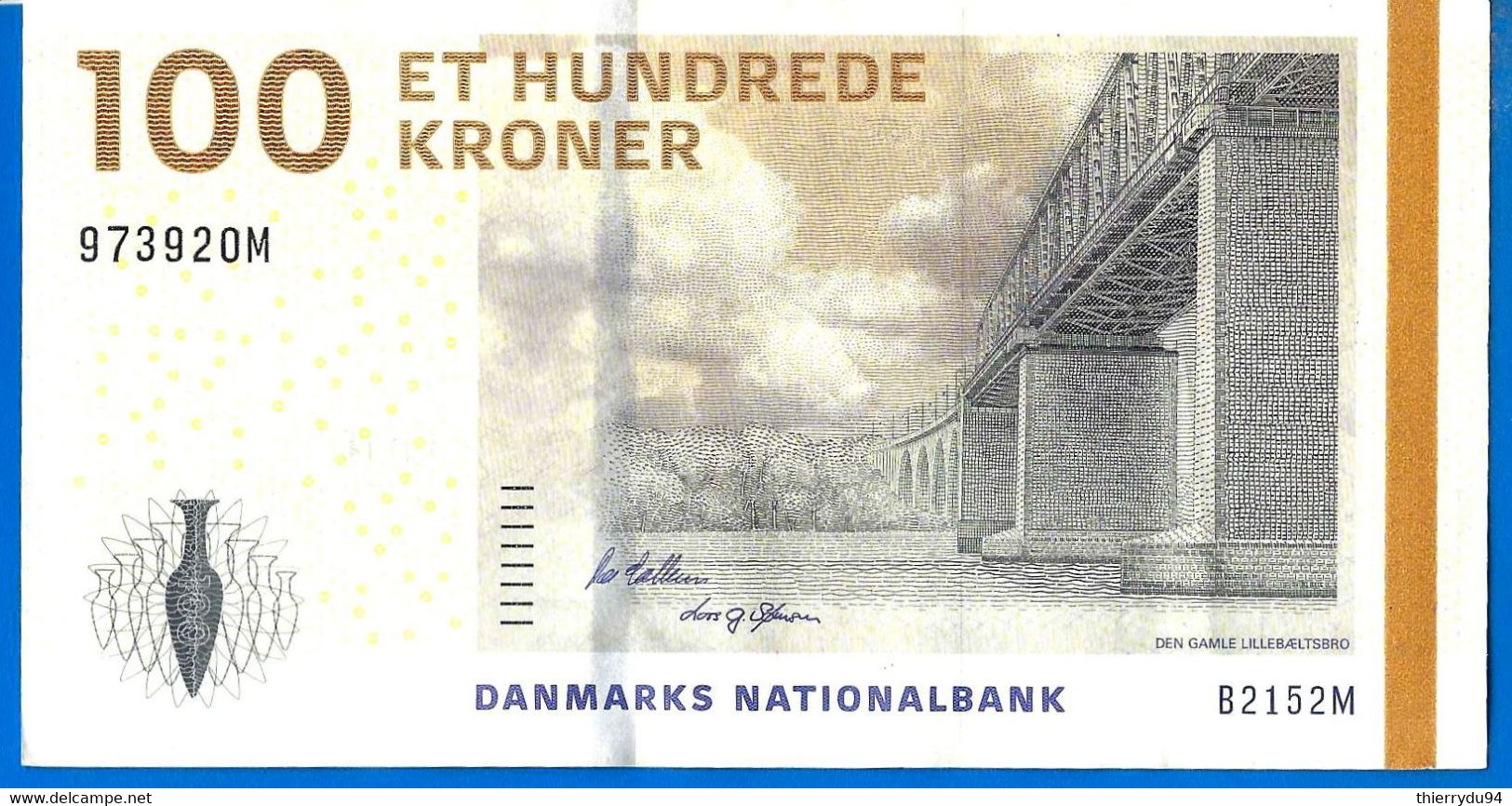 Danemark 100 Couronnes 2009 Pont Bridge Kroner Que Prix + Port Banknote Danmarks Danmark Paypal Bitcoin OK - Denmark